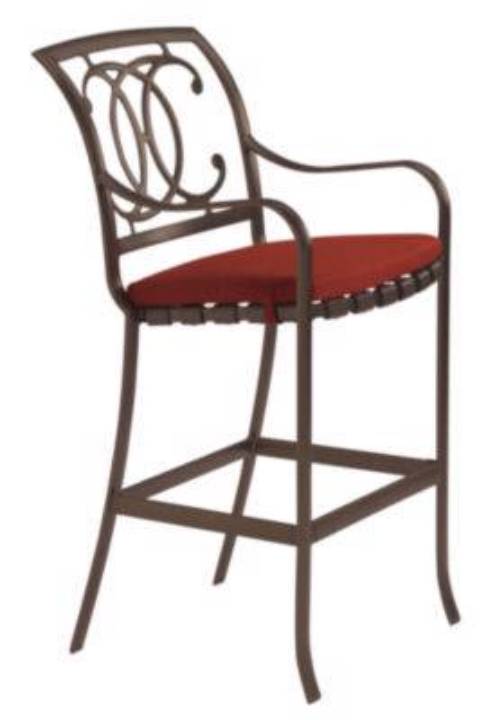 Picture of PALLADIAN STRAP BAR STOOL WITH SEAT PAD - DOUBLE-C BACK