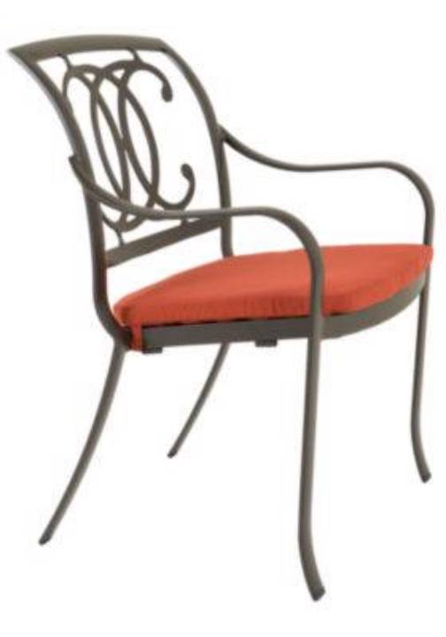 Picture of PALLADIAN CAST STACKING DINING CHAIR WITH SEAT PAD - DOUBLE-C BACK