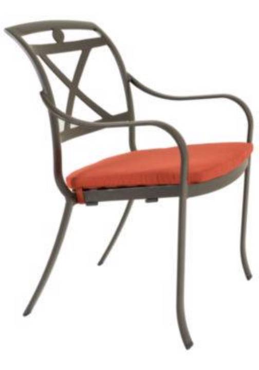Picture of PALLADIAN CAST STACKING DINING CHAIR WITH SEAT PAD - X-BACK