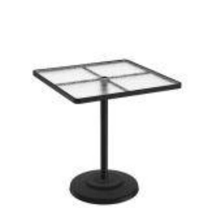 Picture of ACRYLIC 36" SQUARE KD PEDESTAL BAR UMBRELLA TABLE