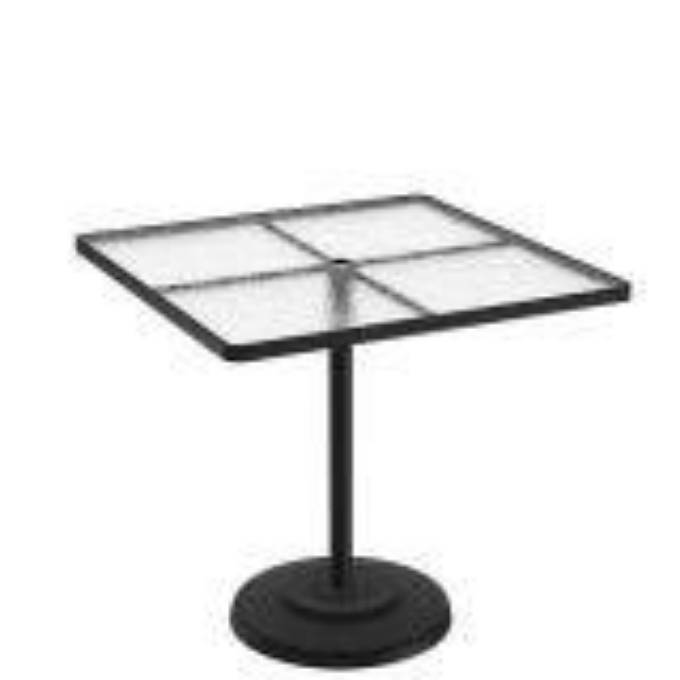 Picture of ACRYLIC 42" SQUARE KD PEDESTAL BAR UMBRELLA TABLE