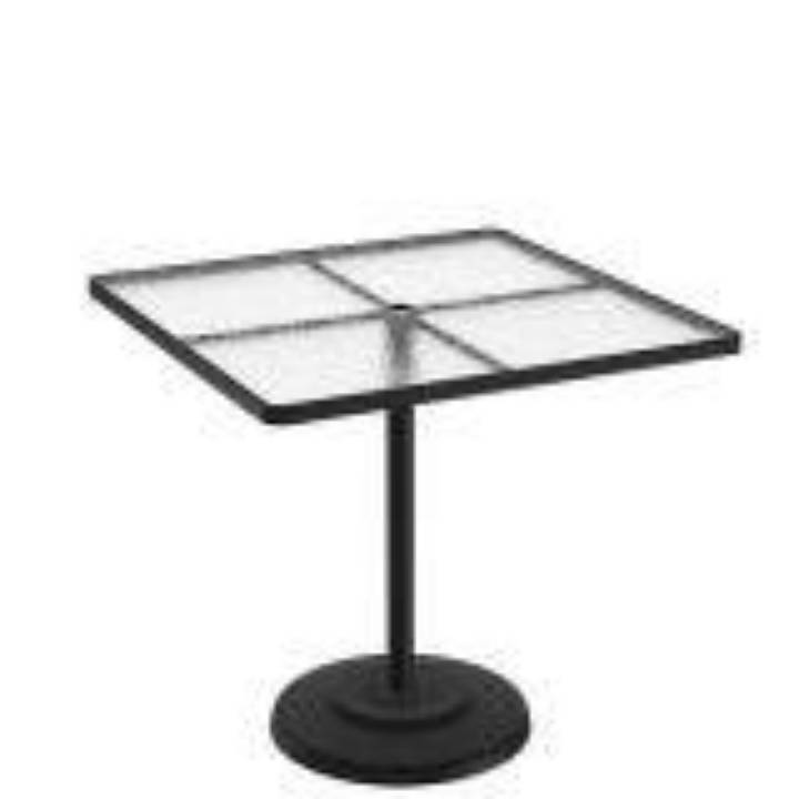 Picture of ACRYLIC 42" SQUARE KD PEDESTAL BAR UMBRELLA TABLE