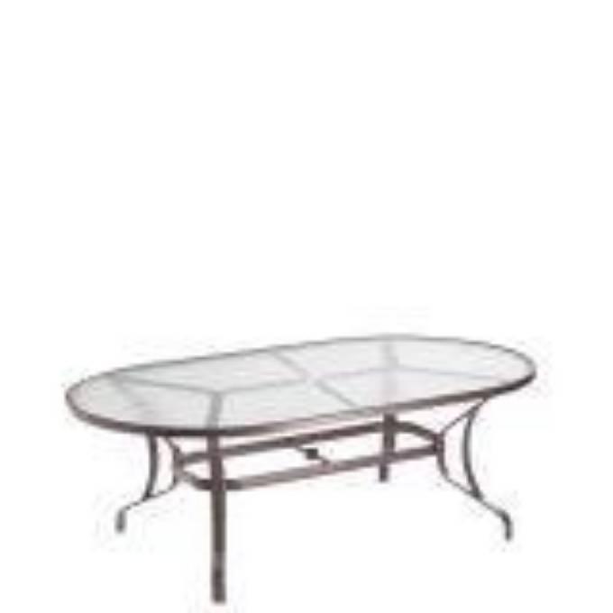 Picture of OBSCURE GLASS 84" X 42" OVAL KD DINING UMBRELLA TABLE