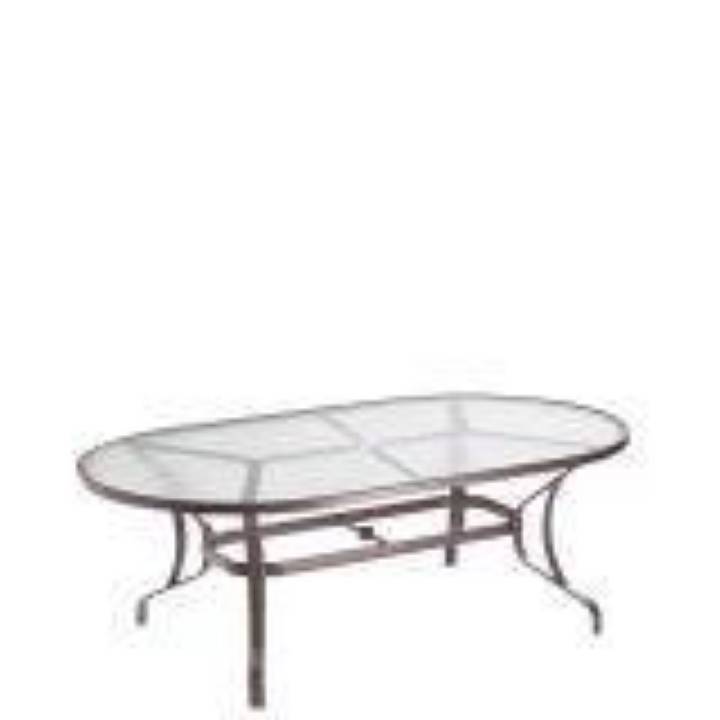 Picture of OBSCURE GLASS 84" X 42" OVAL KD DINING UMBRELLA TABLE