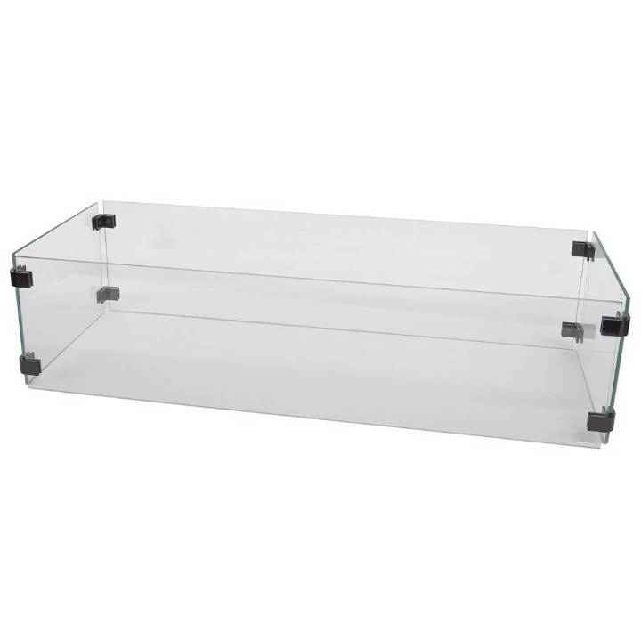 Picture of RECTANGLE GLASS FIRE PIT BURNER GUARD