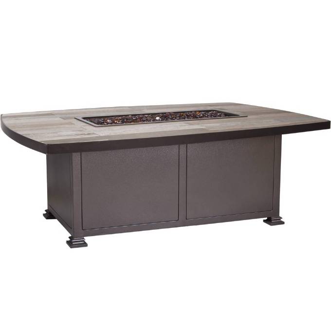 Picture of 36" X 58" BOAT OCCASIONAL HEIGHT SANTORINI ALUMINUM FIRE PIT