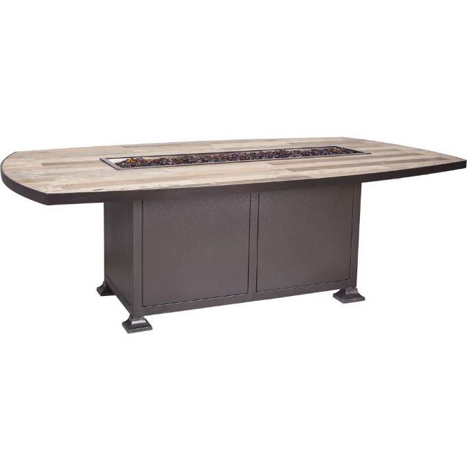 Picture of 44" X 84" BOAT DINING HEIGHT VULSINI ALUMINUM FIRE PIT