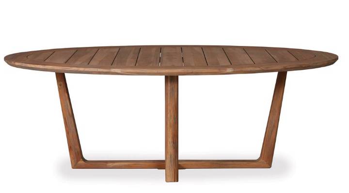 Picture of TEAK 84" OVAL SLED BASE DINING TABLE