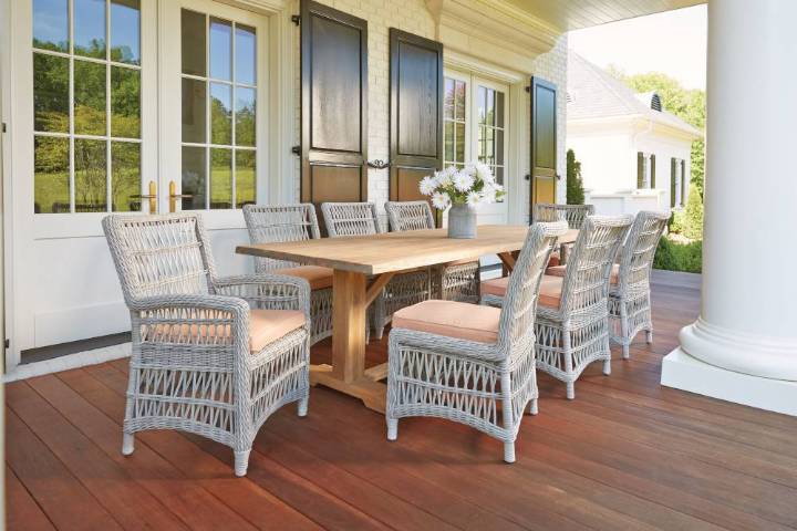 Picture of TEAK 99" RECTANGULAR LIVE EDGE DINING TABLE