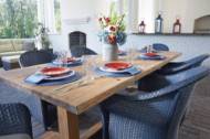 Picture of TEAK 99" RECTANGULAR LIVE EDGE DINING TABLE