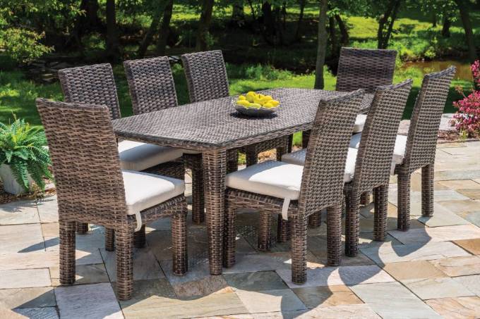 Picture of LARGO 86" RECTANGULAR UMBRELLA DINING TABLE