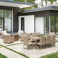 Picture of MILAN 87" RECTANGULAR UMBRELLA DINING TABLE