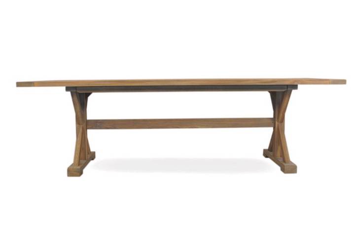 Picture of TEAK 99" RECTANGULAR TRESTLE BASE DINING TABLE