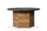 Picture of TEAK 48" HEXAGONAL FIRE TABLE W/FAUX CONCRETE TOP