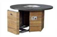 Picture of TEAK 48" HEXAGONAL FIRE TABLE W/FAUX CONCRETE TOP