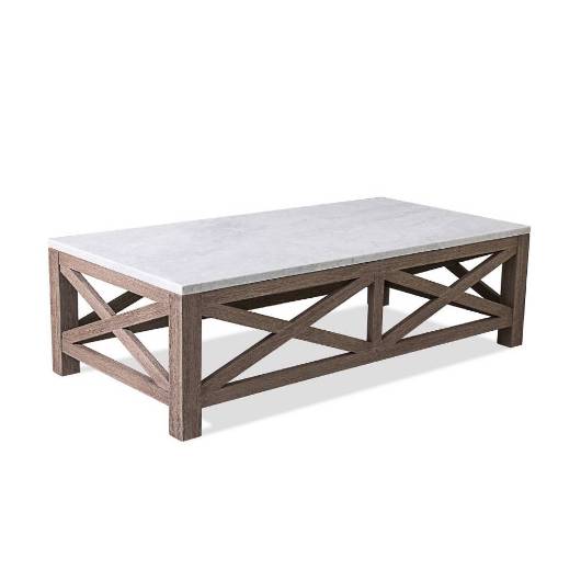 Picture of HAMPTONS BAY MARBLE TEAK COCKTAIL TABLE