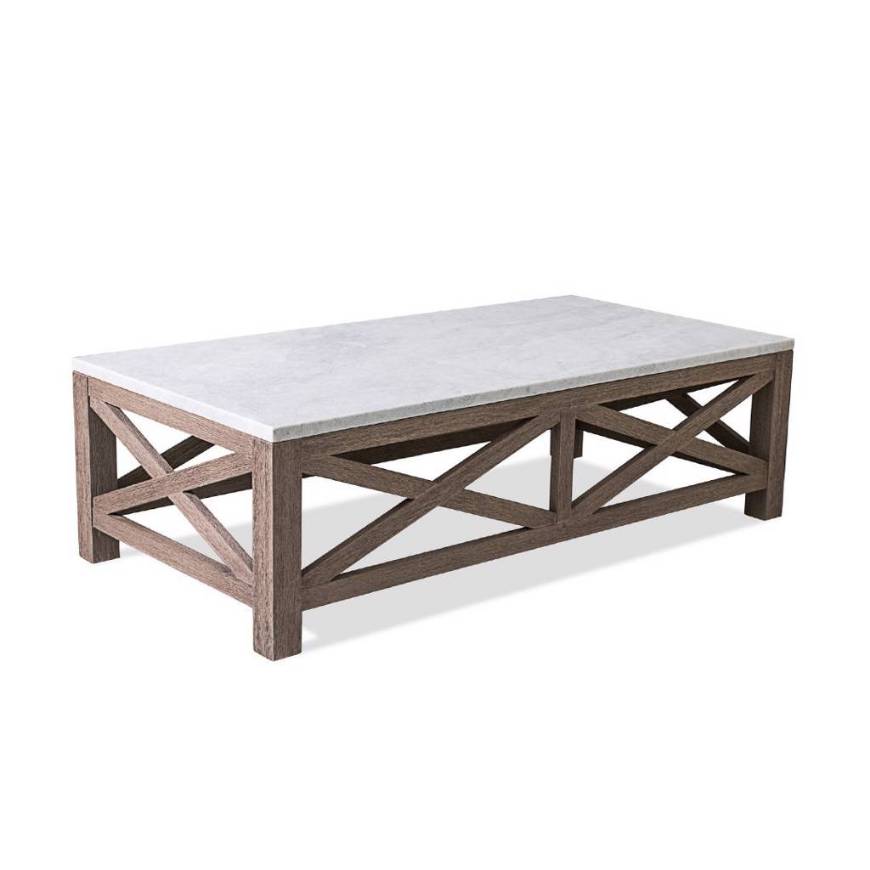 Picture of HAMPTONS BAY MARBLE TEAK COCKTAIL TABLE