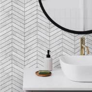Picture of MARBLED CHEVRON PEEL-AND-STICK LUXE HAVEN WALLPAPER