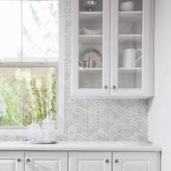 Picture of MARBLED CHEVRON PEEL-AND-STICK LUXE HAVEN WALLPAPER