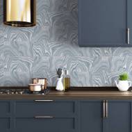 Picture of MARBLED TILE PEEL-AND-STICK LUXE HAVEN WALLPAPER