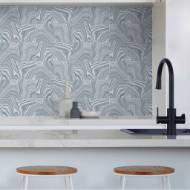 Picture of MARBLED TILE PEEL-AND-STICK LUXE HAVEN WALLPAPER