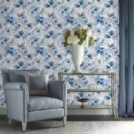 Picture of WATERCOLOR TOSSED LEAVES PEEL-AND-STICK LUXE HAVEN WALLPAPER