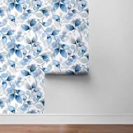 Picture of WATERCOLOR TOSSED LEAVES PEEL-AND-STICK LUXE HAVEN WALLPAPER