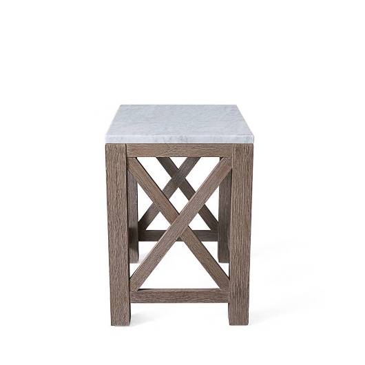 Picture of HAMPTONS BAY MARBLE TEAK END TABLE