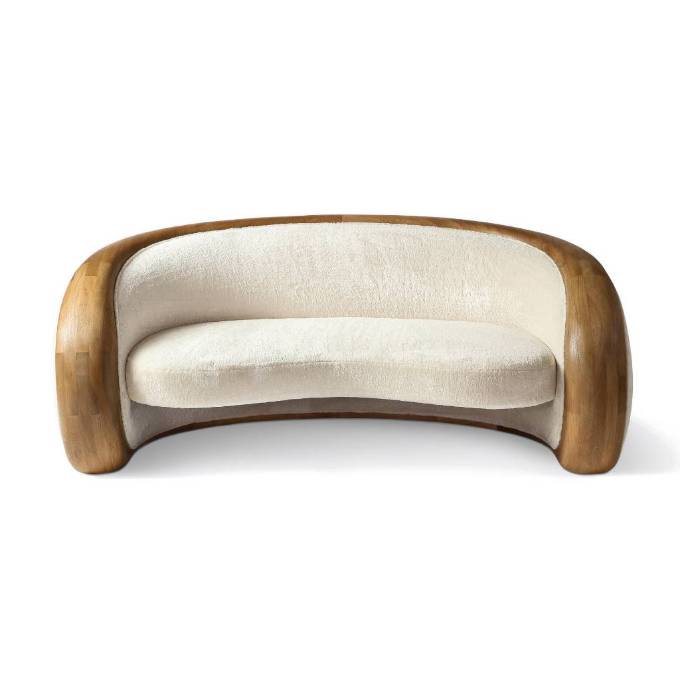 Picture of SCULPTED WOOD LOVESEAT CLOSED BACK