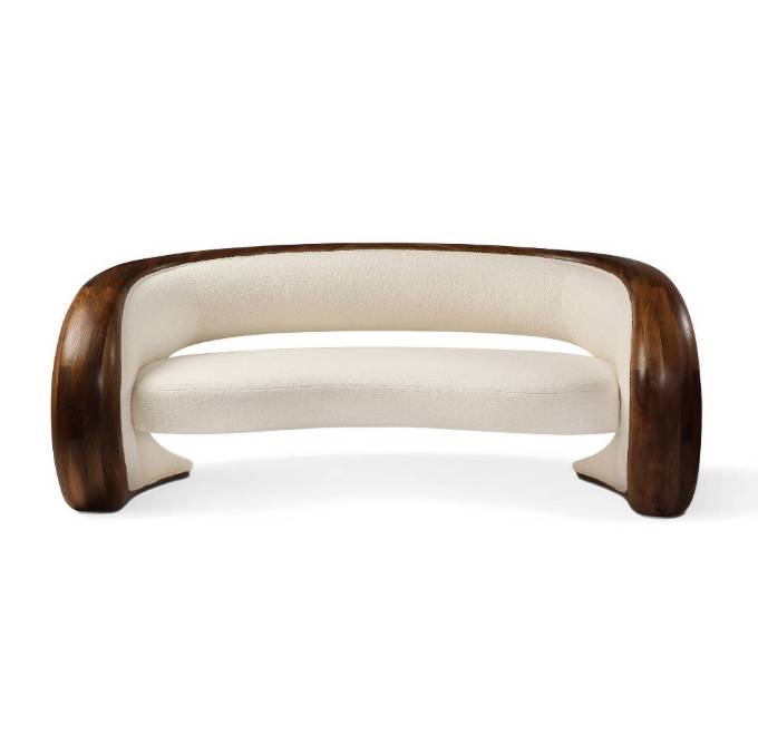 Picture of SCULPTED WOOD LOVESEAT OPEN BACK