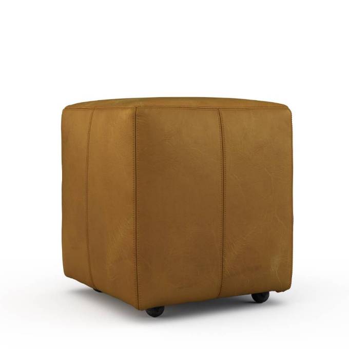 Picture of ELLIOTT LEATHER CASTER OTTOMAN