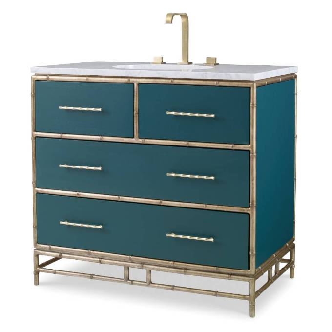 Picture of CHINOISERIE SINK CHEST - PEACOCK