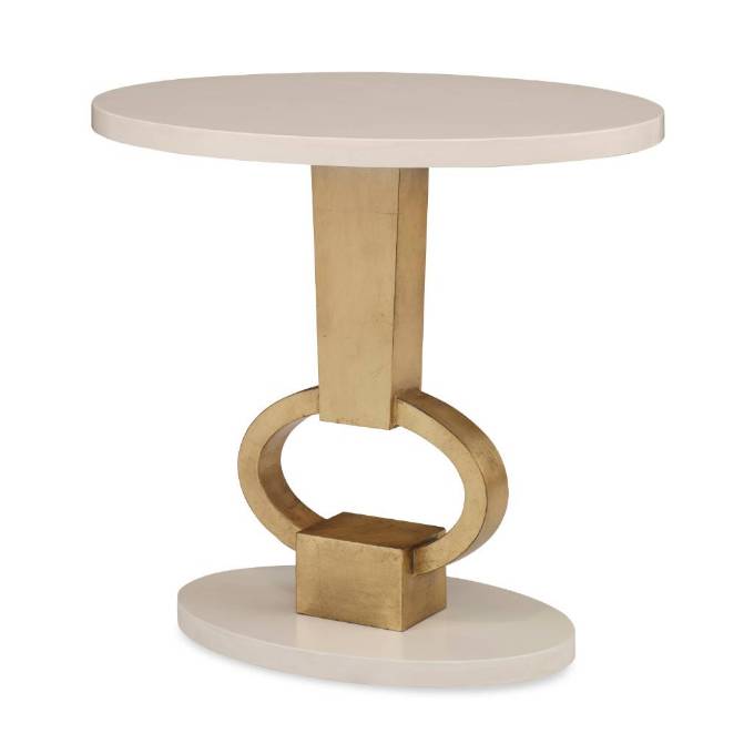Picture of VISION ACCENT TABLE - LINEN / GOLD LEAF