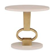 Picture of VISION ACCENT TABLE - LINEN / GOLD LEAF
