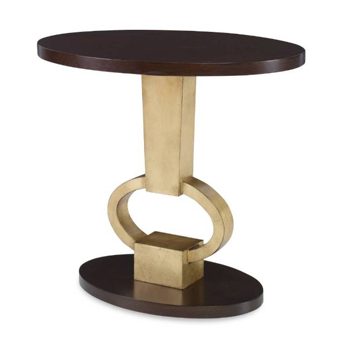 Picture of VISION ACCENT TABLE - WALNUT / GOLD LEAF