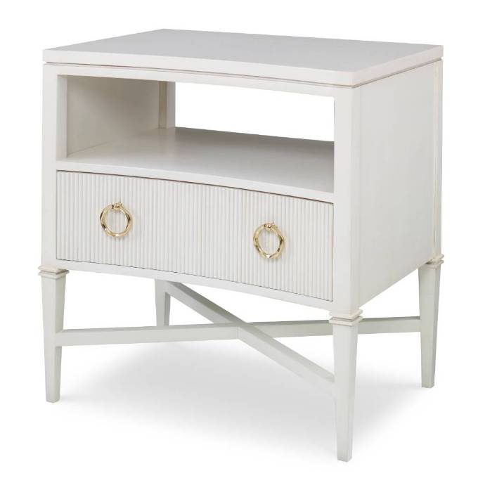 Picture of REEDED NIGHTSTAND - LINEN