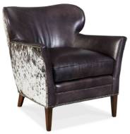 Picture of  KATO LEATHER CLUB CHAIR W/ SALT PEPPER HOH     