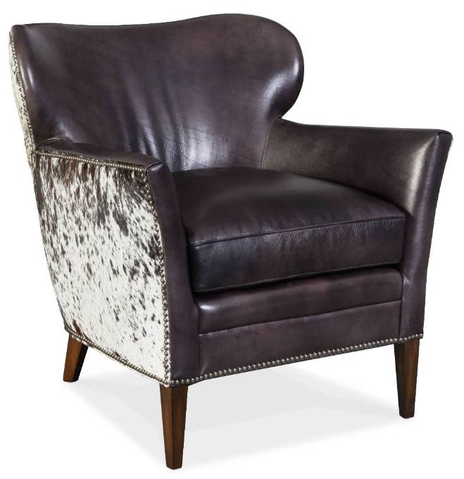 Picture of  KATO LEATHER CLUB CHAIR W/ SALT PEPPER HOH     
