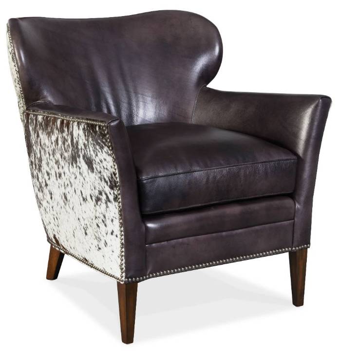 Picture of  KATO LEATHER CLUB CHAIR W/ SALT PEPPER HOH     