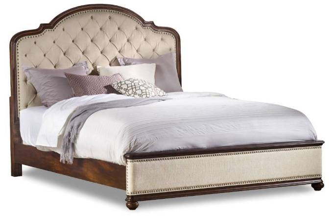 Picture of LEESBURG KING UPHOLSTERED BED WITH WOOD RAILS       