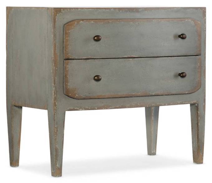 Picture of CIAO BELLA TWO-DRAWER NIGHTSTAND- SPECKLED GRAY        
