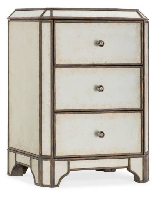 Picture of ARABELLA MIRRORED THREE-DRAWER NIGHTSTAND          
