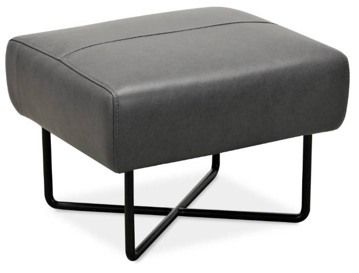 Picture of  EFRON OTTOMAN W/ BLACK METAL BASE       