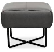 Picture of  EFRON OTTOMAN W/ BLACK METAL BASE       
