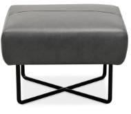 Picture of  EFRON OTTOMAN W/ BLACK METAL BASE       