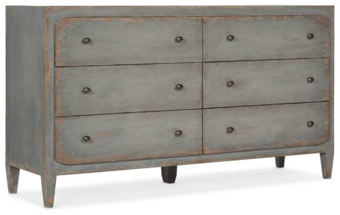 Picture of CIAO BELLA SIX-DRAWER DRESSER- SPECKLED GRAY        