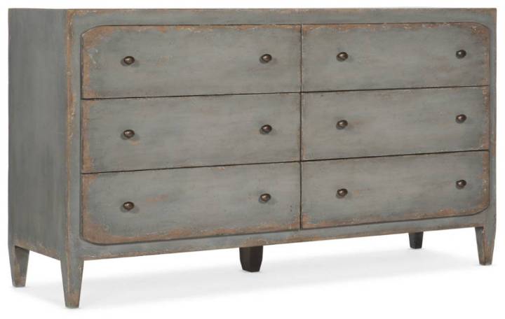 Picture of CIAO BELLA SIX-DRAWER DRESSER- SPECKLED GRAY        