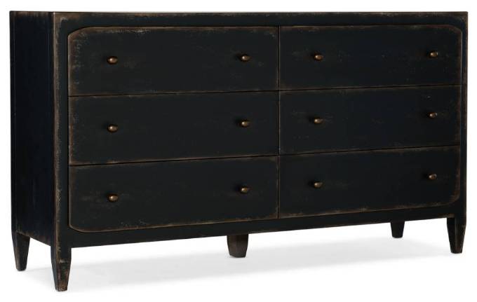 Picture of CIAO BELLA SIX-DRAWER DRESSER- BLACK         