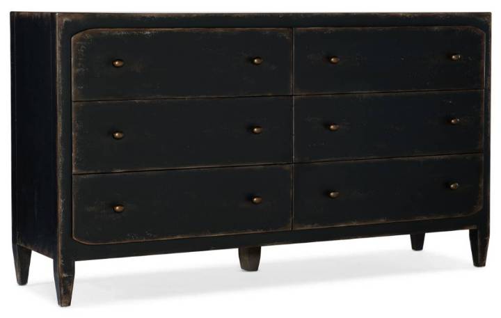 Picture of CIAO BELLA SIX-DRAWER DRESSER- BLACK         