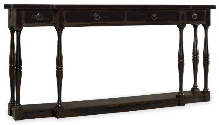 Picture of  SANCTUARY FOUR-DRAWER THIN CONSOLE - EBONY       